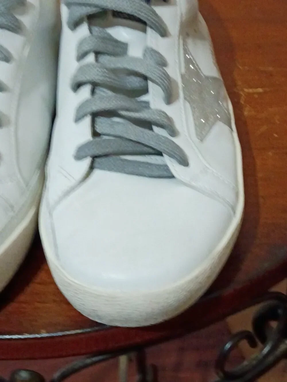 Golden Goose Women's Superstar White Leather Glitter Star Low Top Sneakers 39 - Picture 10 of 15
